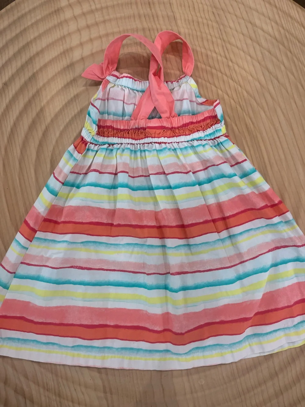 Gymboree Toddler Girls Colorful Stripe Summer Dress W/bow Detail Sz 2t